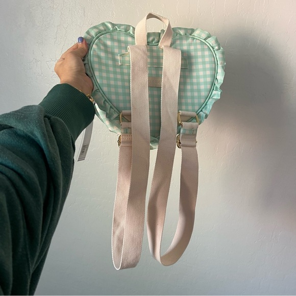 Stoney Clover Lane Heart Ruffle Mint Gingham Backpack Minnie Mouse - Picture 3 of 6